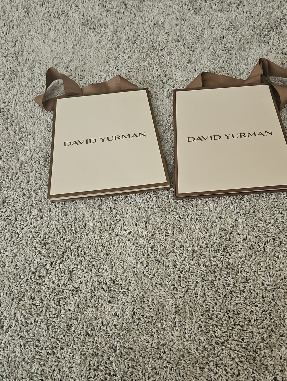 David Yurman Cream and Brown Branded Gift Bags